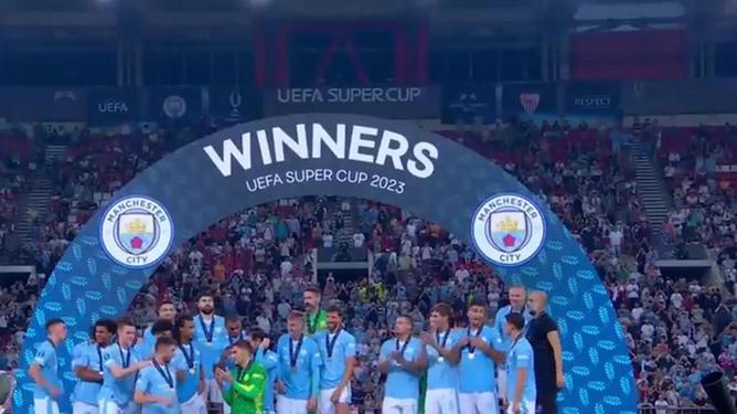 曼城球员集体爆发，赢得对里昂的比赛